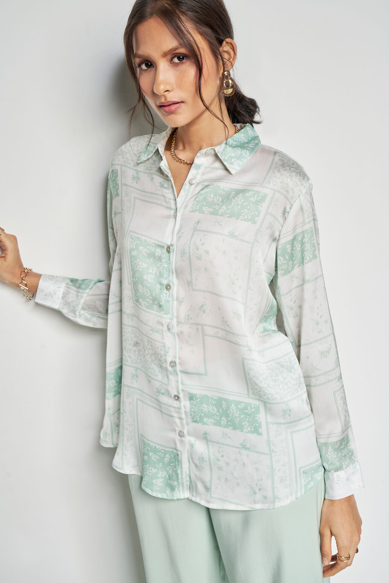 Sage Green To Be Shirt Top, Sage Green, image 1